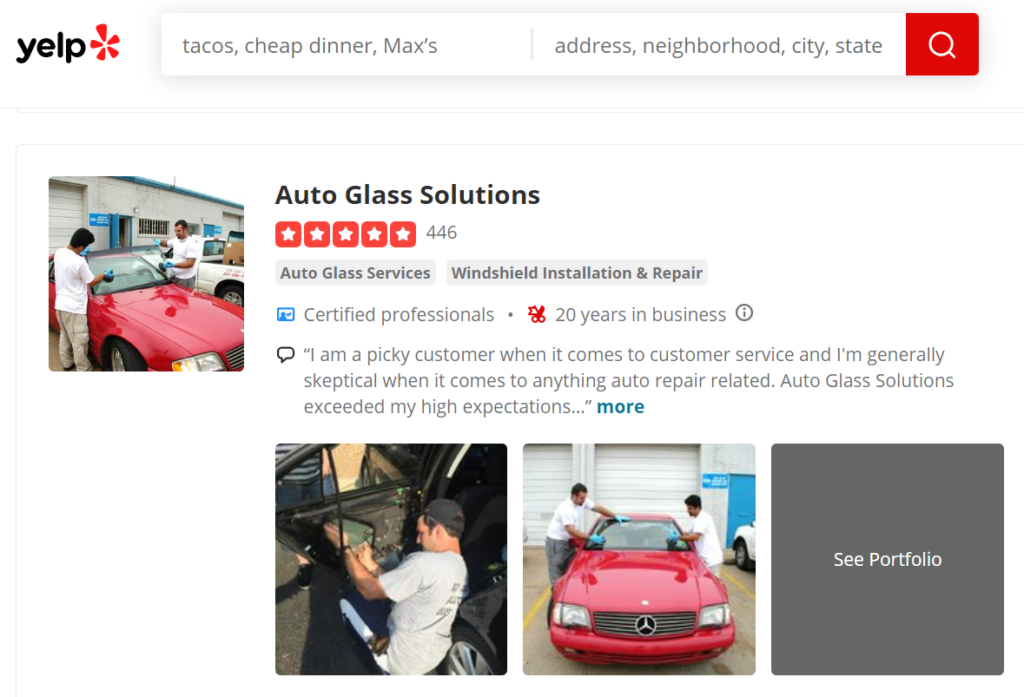 yelp | Auto Glass Solutions Inc | Austin, Texas